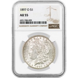 1897 O $1 Morgan Silver Dollar NGC AU55 About Uncirculated Key Date Coin #009