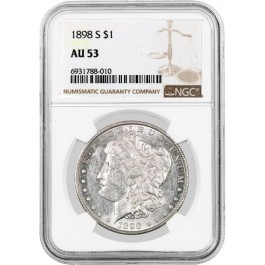 1898 S $1 Morgan Silver Dollar NGC AU53 About Uncirculated Key Date Coin