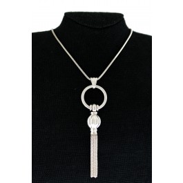 Vintage Tiffany & Co 925 Sterling Silver Tassel Pendant Snake Chain Necklace 27"