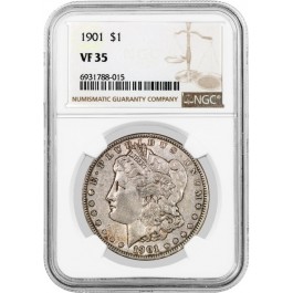 1901 $1 Morgan Silver Dollar NGC VF35 very Fine Key Date Coin #015