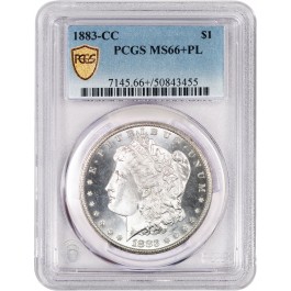 1883 CC Carson City $1 Morgan Silver Dollar PCGS Secure Gold Shield MS66+ PL 