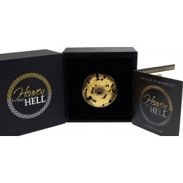 2021 $5 Samoa Heaven & Hell Antiqued Spherical Coin w/Gold Plating 2 oz .999 Silver OGP