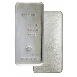 Metalor 1 Kilo .9999 Fine Silver Bar NEW