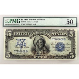 ☆ 1899 SILVER CERTIFICATE》 INDIAN CHIEF  $5 Rep.*GOLD Banknote 