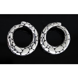 John Hardy KALI Pebble 925 Sterling Silver Bypass Hoop Earrings