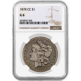 1878 CC Carson City $1 Morgan Silver Dollar NGC G6 Good Key Date Coin