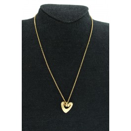 2001 Georg Jensen Regitze Overgaard Denmark 18K Gold Loop Heart Necklace 17.75"