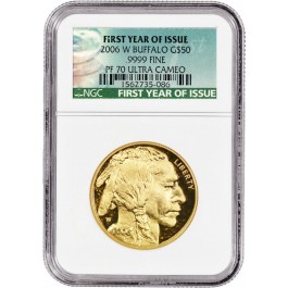 2006 W $50 American Gold Buffalo 1 oz .9999 NGC PF70 Ultra Cameo FYOI