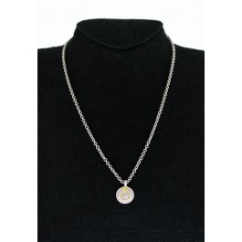 Judith Ripka 18k Gold Sterling Silver Diamonique Enhancer Pendant Chain Necklace
