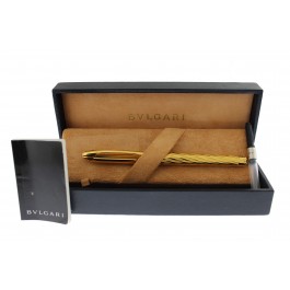 Bulgari Bvlgari Gold Plated Fountain pen with 18k Medium Nib with Box