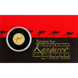 Random Year $2 AUD 1/2 Gram .9999 Fine Gold Kangaroo Mini Roo BU In Assay Card