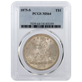 1875 S T$1 Trade Dollar Silver PCGS MS64 Type 1 Uncirculated Coin #359