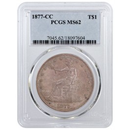 1877 CC Carson City T$1 Trade Dollar Silver PCGS MS62 Uncirculated