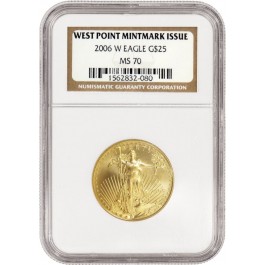 2006 W $25 1/2 oz Gold American Eagle NGC MS70