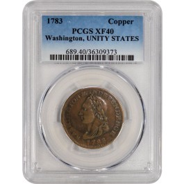 1783 1C Washington Unity States One Cent Copper PCGS XF40