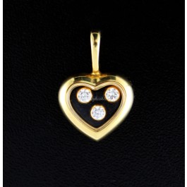 Chopard Floating Happy Diamonds 18k Yellow Gold Heart Pendant