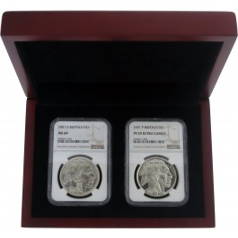 2001 P & D $1 American Buffalo Silver Dollars NGC MS69 PR69 Ultra Cameo