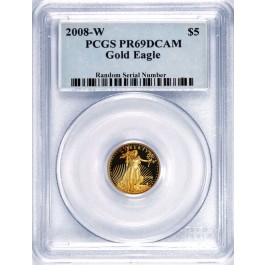 2008 W $5 1/10 oz Proof American Gold Eagle PCGS PR69 DCAM