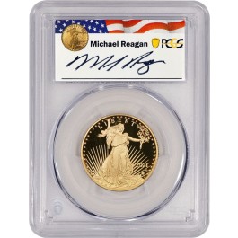 2021 W $25 Proof American Gold Eagle 1/2 oz T-2 Reagan Series PCGS PR69 DCAM FDOI