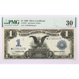 Series Of 1899 $1 Black Eagle Silver Certificate Fr#236* Star Note PMG VF30