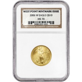 2006 W $5 Burnished 1/4 oz Gold American Eagle Mint Mark Issue NGC MS70