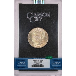1882 CC Carson City $1 Morgan Silver Dollar NGC MS65 CAC GSA Hoard Toned Coin