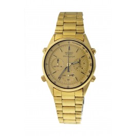 Vintage Seiko Chronograph 7A28-7029 37mm Gold Electroplated Steel Quartz Watch 