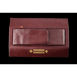 Vintage 1950s Vacheron Constantin Burgundy Red Leather Suede Watch Box Case
