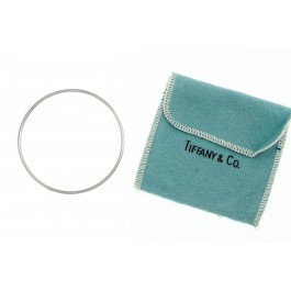 Vintage Tiffany & Co 925 Sterling Silver 2mm Wire Bangle Bracelet 8"