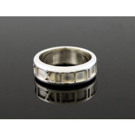 Vintage 1995 Tiffany & Co Atlas 7mm Sterling Silver Roman Numeral Band Ring 7