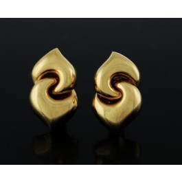 Pair Of Bulgari Bvlgari Doppio Cuore 18k Yellow Gold Earrings