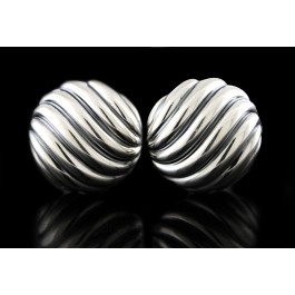David Yurman Sculpted Classic Cable Sterling Silver Large 26mm Stud Earrings