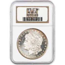 1878 CC Carson City $1 Morgan Silver Dollar NGC MS65 PL Proof Like Gem UNC Coin