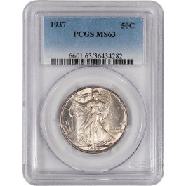 1937 50C Walking Liberty Silver Half Dollar PCGS MS63 Uncirculated Coin