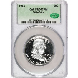 1955 50C Proof Franklin Half Dollar CAC PR66 Cameo Witter Brick Seth Chandler