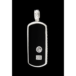 David Yurman 925 Sterling Silver Black Onyx Dog Tag Pendant