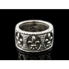 Vintage Versani 925 Sterling Silver Fleur De Lis Ring Band Size 9