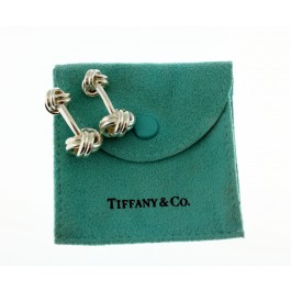 Vintage Pair Of Tiffany & Co 925 Sterling Silver Twist Knot Cufflinks