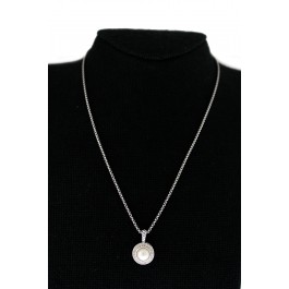 David Yurman Albion Sterling Silver Cerise Pearl Diamond Pendant Necklace 17"