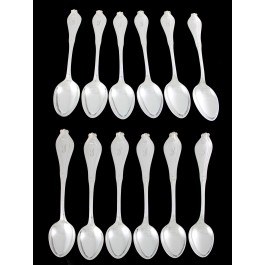 Set Of 12 Tiffany & Co Whittier Silverplate Oval Place Soup Spoons 7 1/4" Mono S