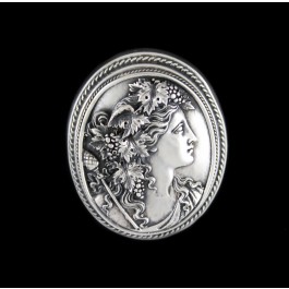 Antique Art Nouveau Signed Henryk Winograd .999 Silver Repousse Opora Pendant