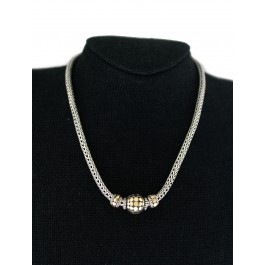 John Hardy Palu Dot Collection Sterling Silver 18k Gold Necklace