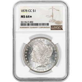 1878 CC Carson City $1 Morgan Silver Dollar NGC MS64 Star Key Date Coin