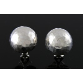 Ippolita Classico 925 Sterling Silver Hand Hammered Omega Pinball Stud Earrings