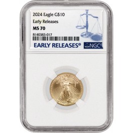2024 $10 1/4 oz American Gold Eagle NGC MS70 Early Releases Label