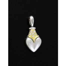 Lagos Arcadian 18k Gold 925 Sterling Silver Diamond Heart Pendant For Necklace