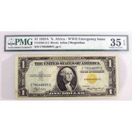 1935 A $1 Silver Certificate North Africa WW2 Fr#2306 CC Block PMG Ch VF35 EPQ