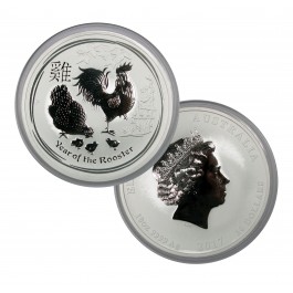 2017 P $10 AUD Australia Lunar Series II Year Of The Rooster 10 oz .999 Silver