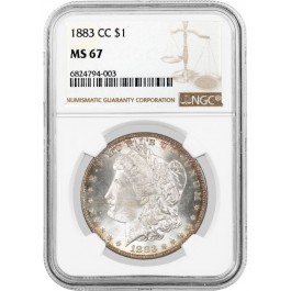 1883 CC Carson City $1 Morgan Silver Dollar NGC MS67 Gem Uncirculated 