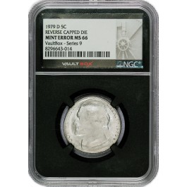 1979 D 5C Jefferson Nickel Mint Error REV Capped Die VaultBox Series 9 NGC MS66